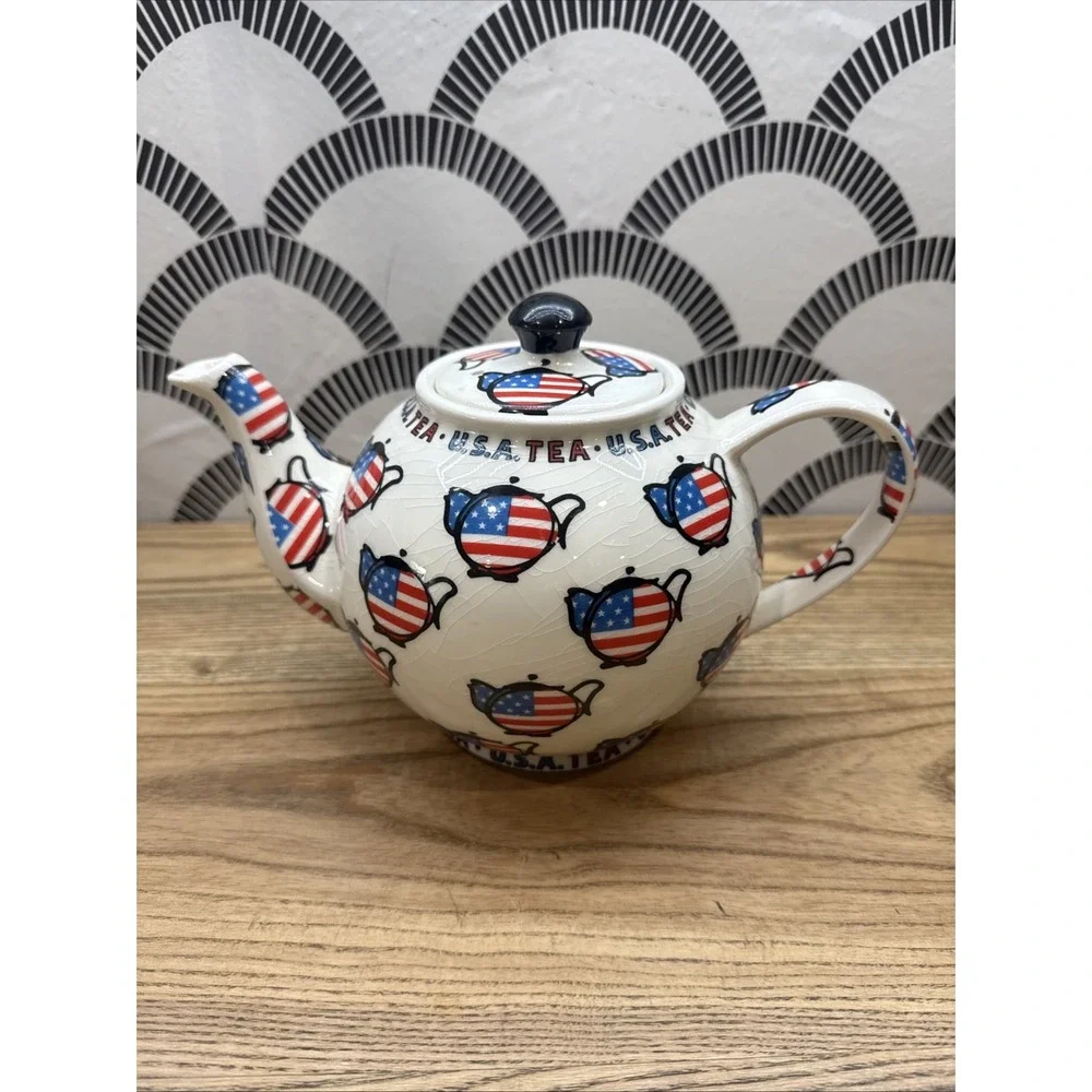 RARE! PAUL CARDEW DESIGN U.S.A.‎ Flag America TEA CLASSIC LARGE TEAPOT Kettle
